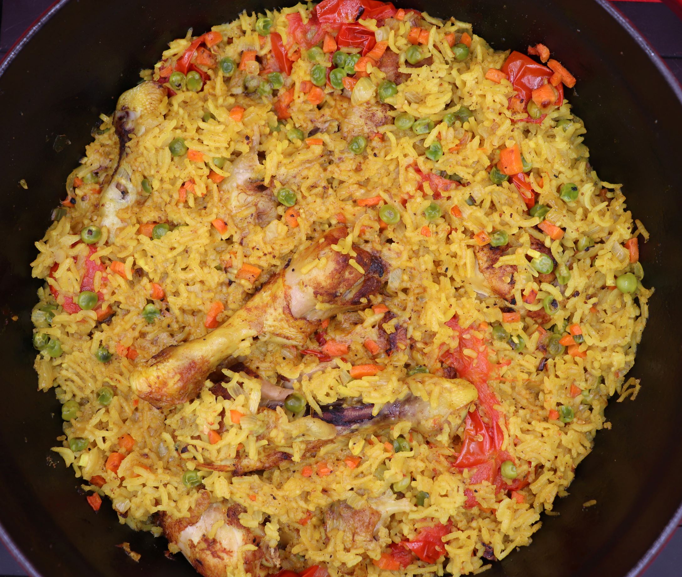 One Pan Chicken Drumsticks with Rice & Vegetables - It's Food o'Clock
