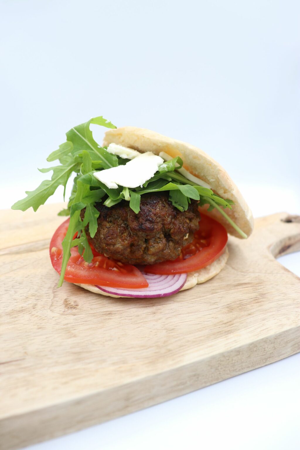 Feta Cheese & Tomato Stuffed Burgers It's Food o'Clock