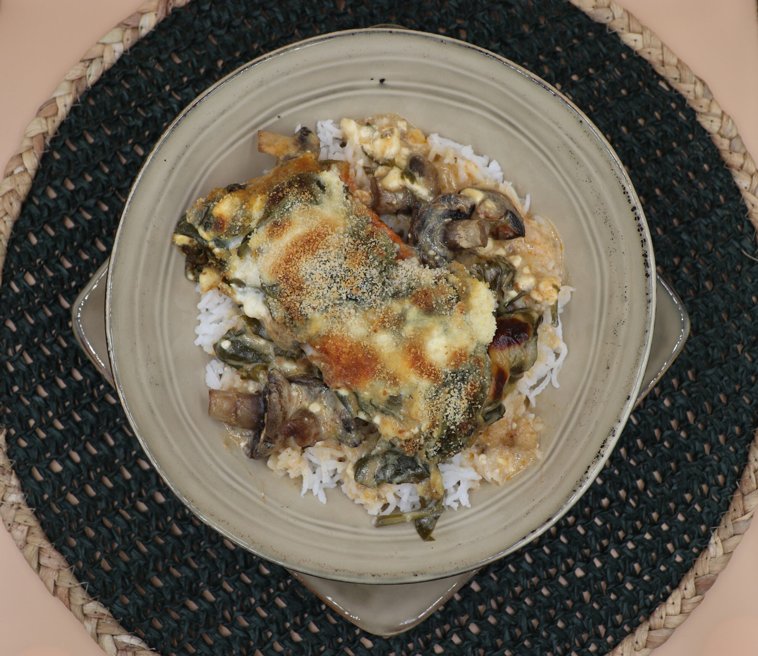 Creamy Chicken, Spinach & Mushroom Casserole - It's Food o'Clock